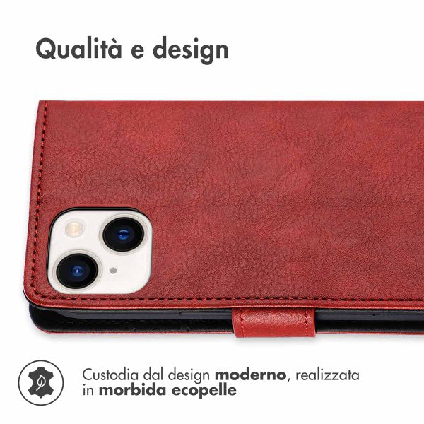 imoshion Cover a libro di Lusso Apple iPhone 15 - Rosso