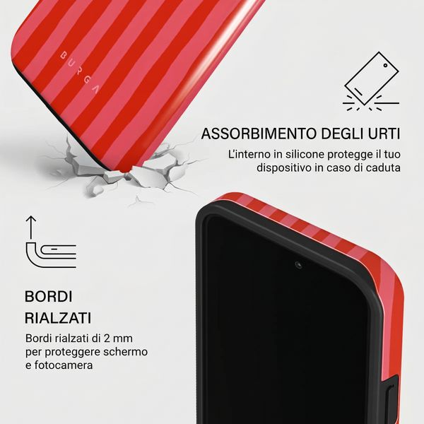 Burga Cover Posteriore Resistente con MagSafe Apple iPhone 15 Pro - Pomegranate