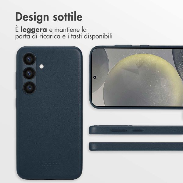 Accezz Cover in Pelle con MagSafe Samsung Galaxy S24 - Nightfall Blue