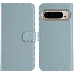 Selencia Cover a libro in vera pelle Google Pixel 9 / 9 Pro - Air Blue