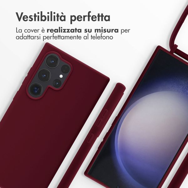 imoshion Cover in Silicone con Cordino Samsung Galaxy S24 Ultra - Rosso scuro