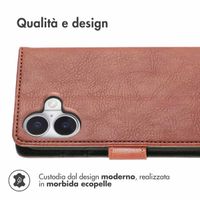 imoshion Cover a libro di Lusso Apple iPhone 16 - Marrone