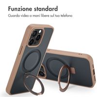 Accezz Cover con anello e supporto con MagSafe Apple iPhone 15 Pro Max - Marrone