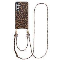Selencia Cover per telefono Nova con cordino e portacarte Samsung Galaxy S24 FE - Leopard