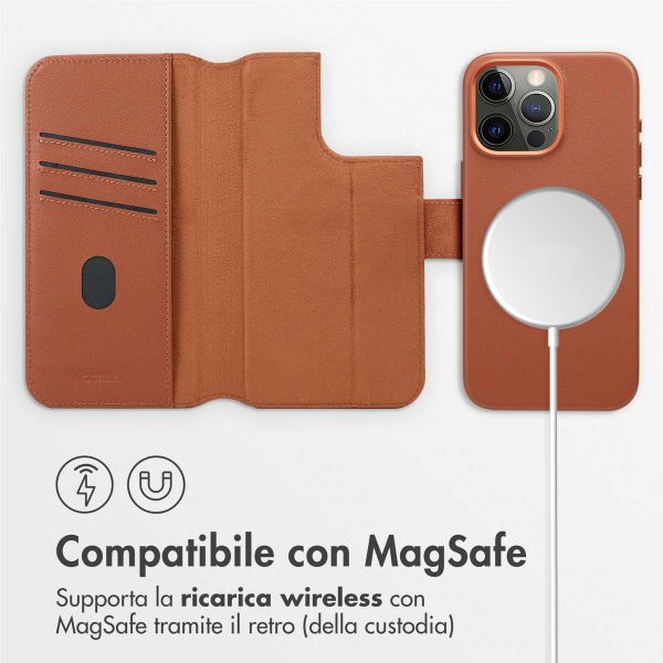 Accezz Cover in pelle 2 in 1 con MagSafe Apple iPhone 15 Pro Max - Sienna Brown