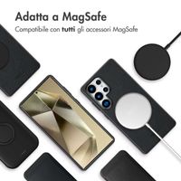 Accezz Cover in Pelle con MagSafe Samsung Galaxy S25 Ultra - Onyx Black
