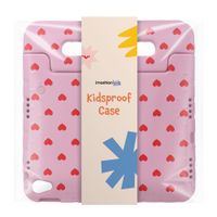 imoshion Cover Posteriore Kidsproof Design con maniglia Apple iPad 9 (2021) 10.2 pollici / iPad 8 (2020) 10.2 pollici / iPad 7 (2019) 10.2 pollici - Cuori rossi