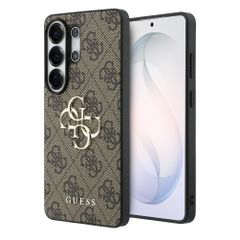 Guess Cover Posteriore con Logo 4G in Metallo Samsung Galaxy S26 Ultra - Marrone