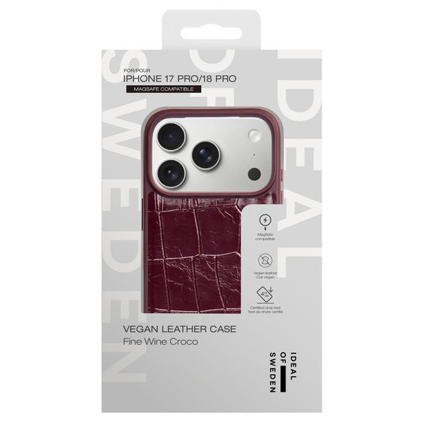 iDeal of Sweden Cover posteriore in pelle vegana MagSafe Apple iPhone 18 Pro / 17 Pro - Fine Wine Croco