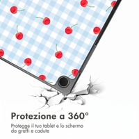 imoshion Cover Trifold Design Samsung Galaxy Tab A11 Plus / A9 Plus - Cherry Check