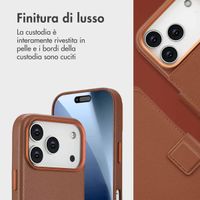 Accezz Cover in pelle 2 in 1 con MagSafe Apple iPhone 17 Pro - Sienna Brown