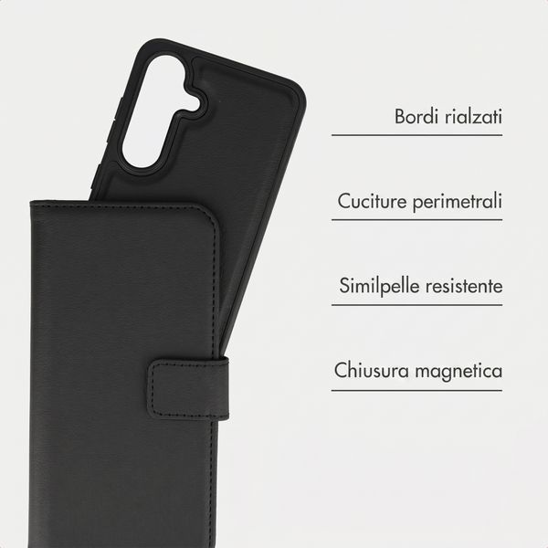 imoshion Cover a libro di lusso 2-in-1 rimovibile Samsung Galaxy S25 - Nero