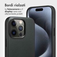 Accezz Cover in pelle 2 in 1 con MagSafe Apple iPhone 15 Pro - Onyx Black