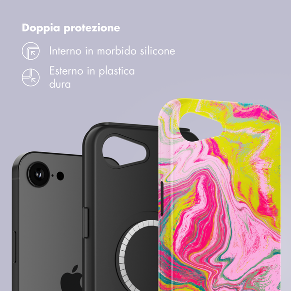 Selencia Cover posteriore Vivid con MagSafe Apple iPhone 17e / 16e - Marble Pink