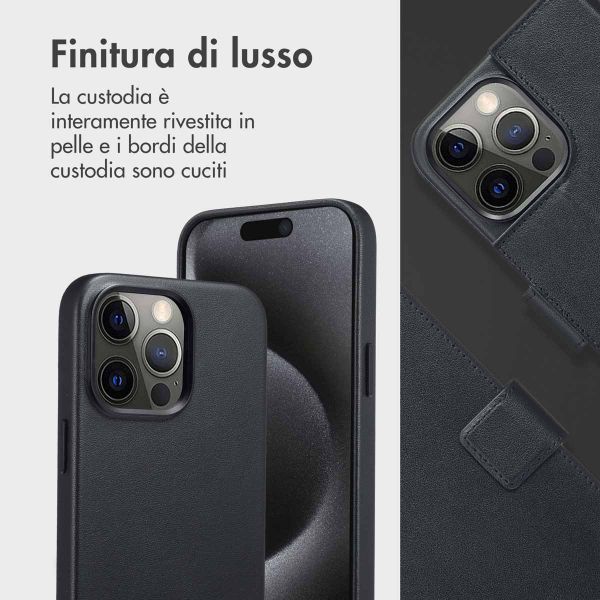 Accezz Cover in pelle 2 in 1 con MagSafe Apple iPhone 15 Pro Max - Onyx Black