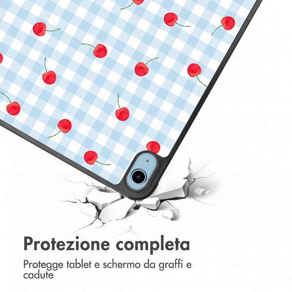 imoshion Cover Trifold Design Apple iPad 11 (2025) 11 pollici A16 / iPad 10 (2022) 10.9 pollici - Cherry Check