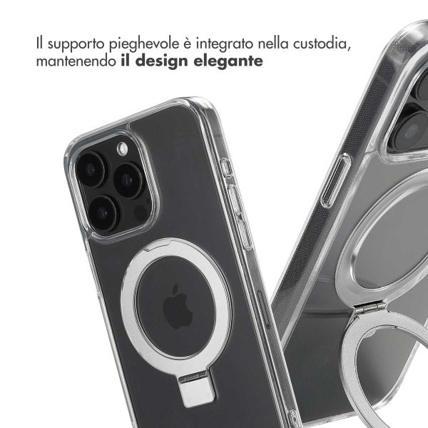 Accezz Cover con anello e supporto con MagSafe Apple iPhone 15 Pro Max - Trasparente