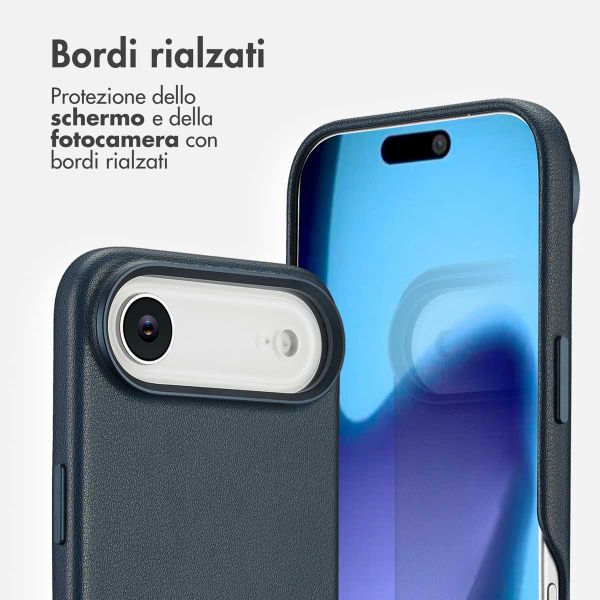 Accezz Cover in Pelle con MagSafe Apple iPhone Air - Nightfall Blue