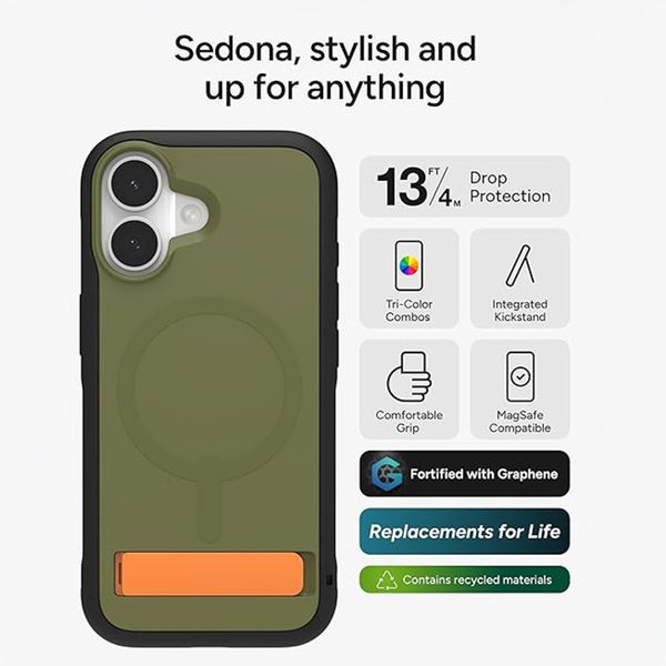 ZAGG Sedona Snap con supporto Apple iPhone 17 - Sea Kelp