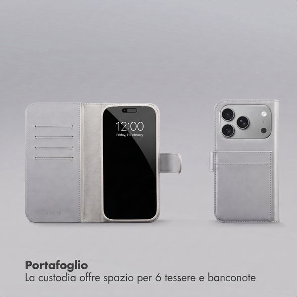 Accezz Cover a libro Edge rimovibile con MagSafe Apple iPhone 18 Pro / 17 Pro - Grigio
