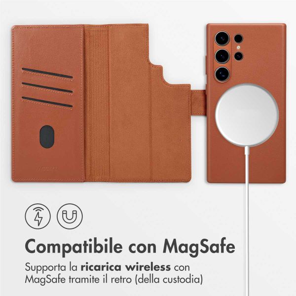 Accezz Cover in pelle 2 in 1 con MagSafe Samsung Galaxy S24 Ultra - Sienna Brown