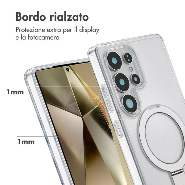 Accezz Cover con anello e supporto con MagSafe Samsung Galaxy S25 Ultra - Trasparente