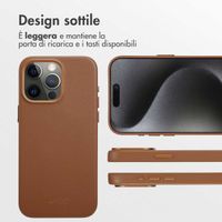 Accezz Cover in Pelle con MagSafe Apple iPhone 15 Pro Max - Sienna Brown