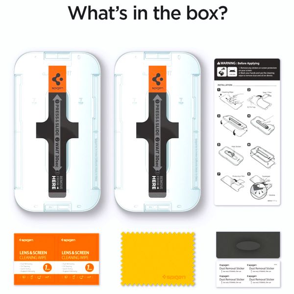 Spigen Vetro temperato privacy GLAStR EZ Fit + Applicatore - confezione da 2 Apple iPhone 13 / 13 Pro