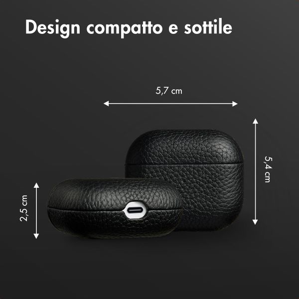 Accezz Cover in vera pelle  Apple Airpods 3 - Nero