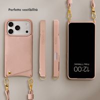 Selencia Cover per telefono Nova con cordino e portacarte Apple iPhone 17 Pro - Dusty Rose