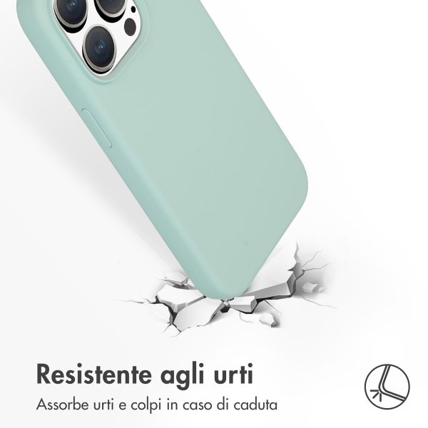 Accezz Cover in silicone liquido con MagSafe Apple iPhone 15 Pro - Sky Blue