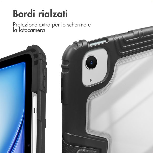 Accezz Libreria a tre ante robusta Apple iPad Air 11 pollici (2026) M4 / (2025) M3 / (2024) M2 / Air 5 (2022) / Air 4 (2020) - Nero