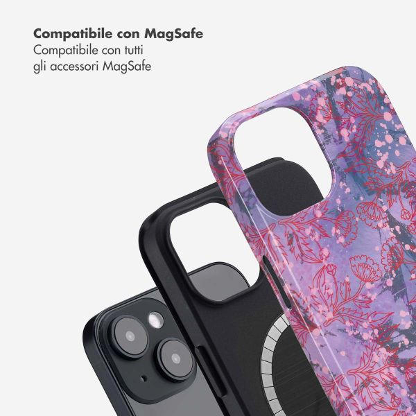 Selencia Cover posteriore Vivid con MagSafe Apple iPhone 14 - Fresh Paint Flower Orange