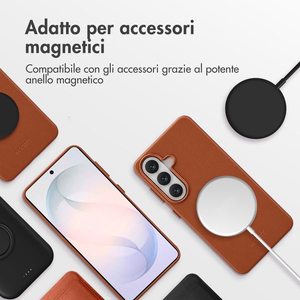 Accezz Cover in Pelle con MagSafe Samsung Galaxy S26 - Sienna Brown