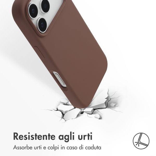 Accezz Cover in silicone liquido con MagSafe Apple iPhone 17 Pro - New Tea Brown