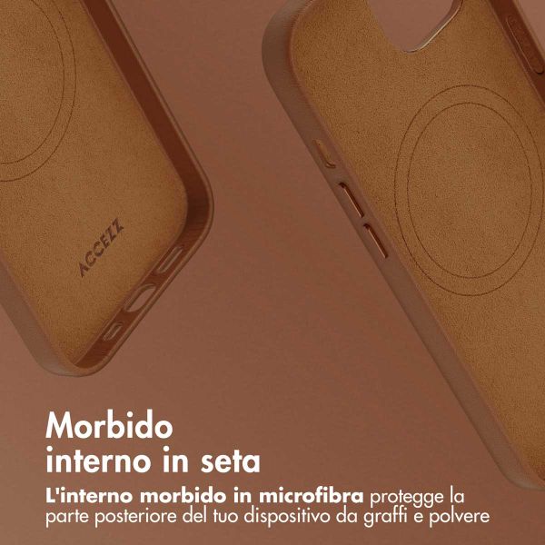 Accezz Cover in Pelle con MagSafe Apple iPhone 14 - Sienna Brown