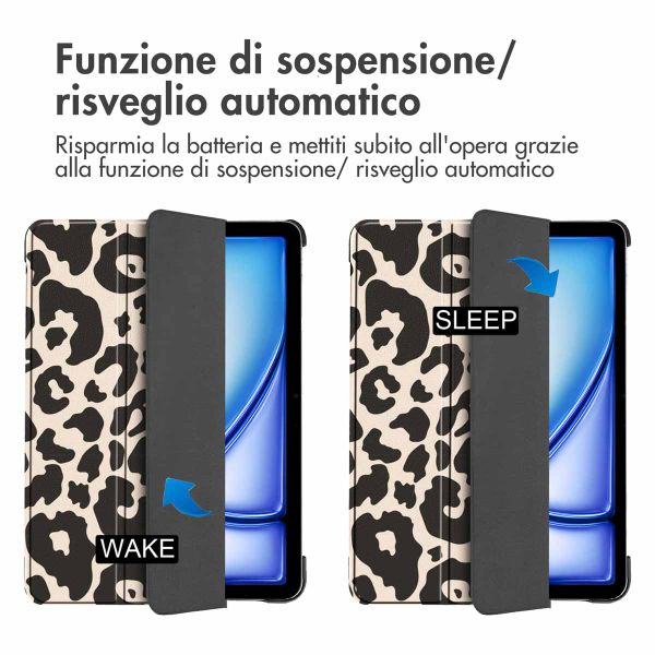 imoshion Cover Trifold Design Apple iPad Air 13 pollici (2026) M4 / (2025) M3 / (2024) M2 - Leopard