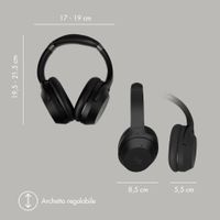 Selencia Cuffie wireless Urban Play - Cancellazione attiva del rumore - Con cover - Midnight Black