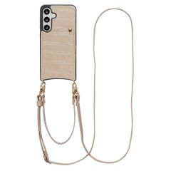 Selencia Cover per telefono Nova Croco con cordino e portacarte Samsung Galaxy S25 / S24 - Beige