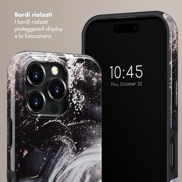 Selencia Cover posteriore Vivid con MagSafe Apple iPhone 16 Pro - Chic Marble Black