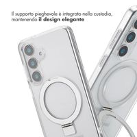 Accezz Cover con anello e supporto con MagSafe Samsung Galaxy S25 - Trasparente