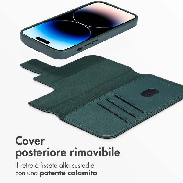 Accezz Cover in pelle 2 in 1 con MagSafe Apple iPhone 14 Pro - Cedar Green