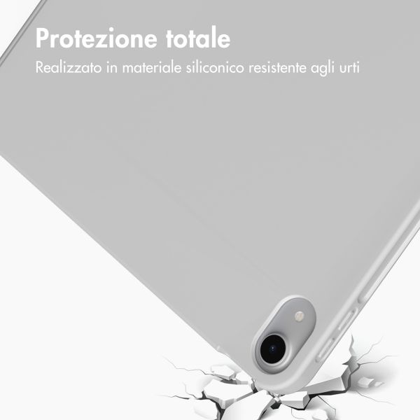 Accezz Cover a libro in silicone Smart Apple iPad Air 11 pollici (2026) M4 / (2025) M3 / (2024) M2 / Air 5 (2022) / Air 4 (2020) - Grigio