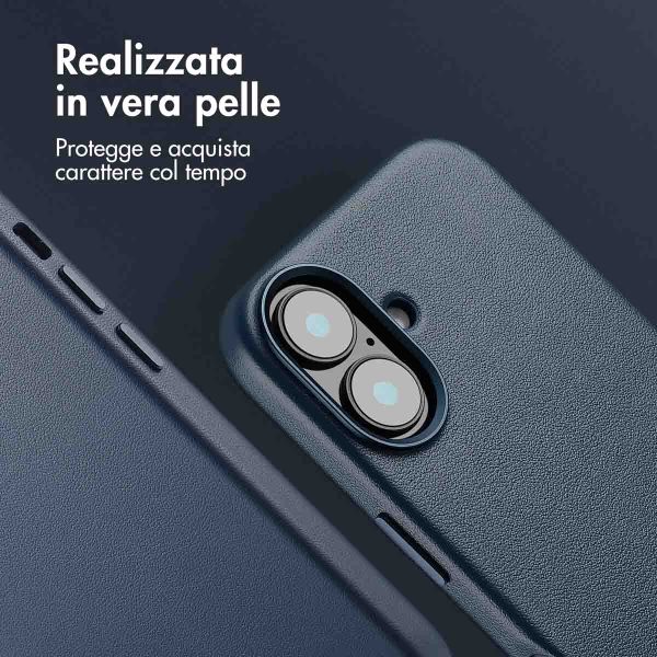 Accezz Cover in Pelle con MagSafe Apple iPhone 16 - Nightfall Blue