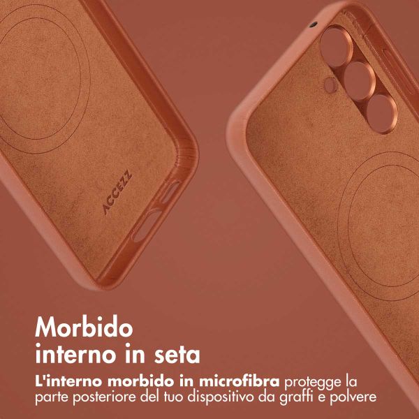 Accezz Cover in pelle 2 in 1 con MagSafe Samsung Galaxy S24 Plus - Sienna Brown