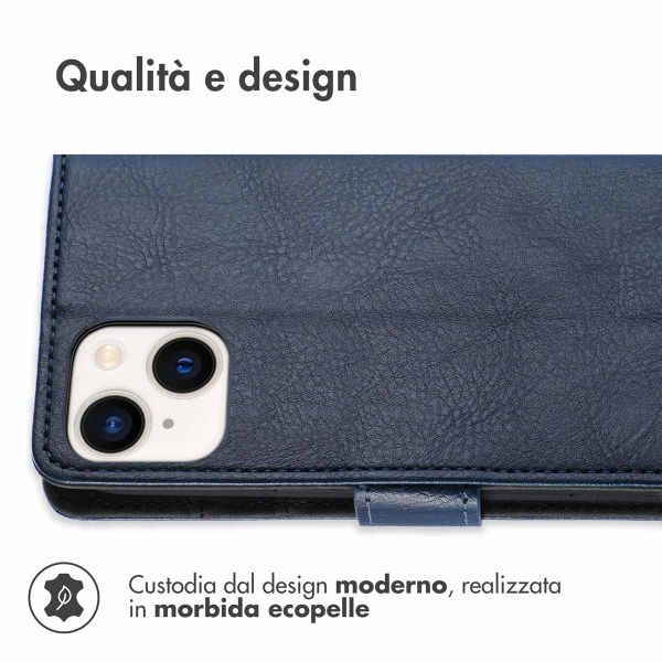 imoshion Cover a libro di Lusso Apple iPhone 14 / 13 - Blu scuro