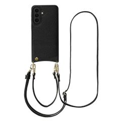 Selencia Cover per telefono Nova con cordino e portacarte Samsung Galaxy A57 (5G) - Nero