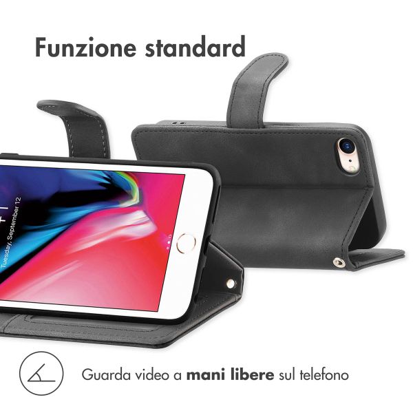 imoshion Cover a libro con Cordino Apple iPhone SE (2022 / 2020) / 8 / 7 - Nero