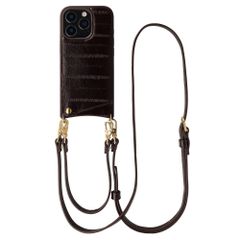 Selencia Nova cover posteriore in vera pelle con portacarte Apple iPhone 16 Pro - Dark Chocolate