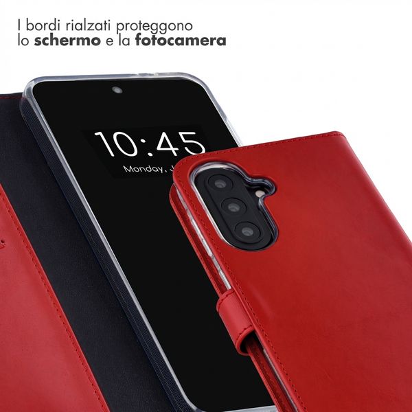 Selencia Cover a libro in vera pelle Samsung Galaxy A57 (5G) - Rosso